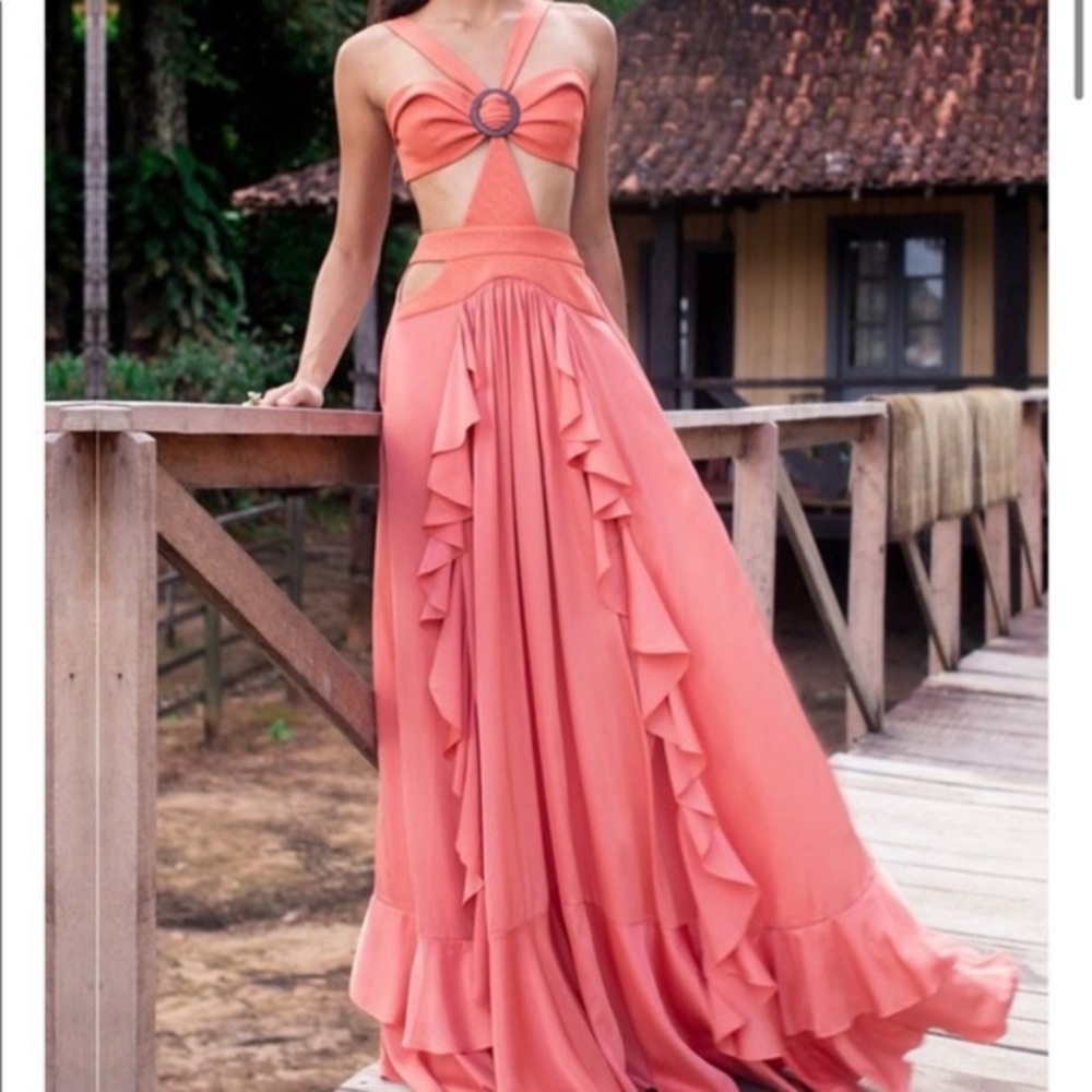 Patbo hot orange maxi dress